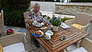 wir gönnen uns erst mal Kaffee und Kuchen auf der Terrasse des Hotel Arkona