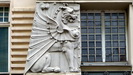 RIGA -  Haus Alberta iela 4 von 1904, stilisiertes geflügeltes Löwen-Reliefs
