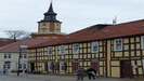 Blick über alte Fachwerkhäuser auf die Maria-Magdalenen-Kirche