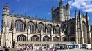 BATH - die Abteikirche von Bath, 1156 erbaut, im 13.Jhdt. zerstrt und im 16. Jhdt. wieder aufgebaut 