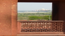 Blick vom Roten Fort hinüber zum Taj Mahal