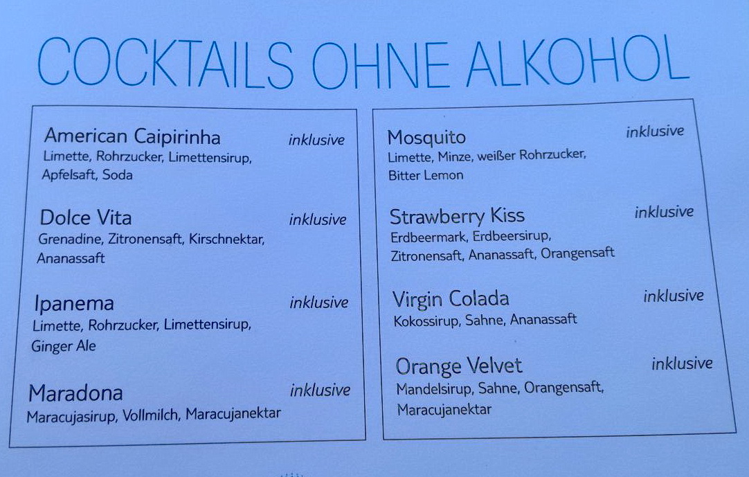 2. SEETAG - unser Favorit bei den Cocktails ohne Alkohol ist der Mosquito, sehr lecker