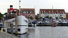 das nostalgische anmutende Salon-Dampfschiff "Europa" im Hafen von Waren