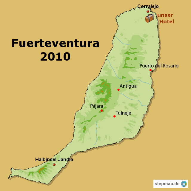 die Insel Fuerteventura- unser Hotel liegt im Norden