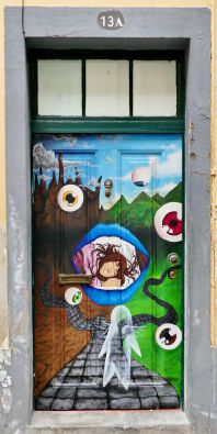 bemalte T�ren in der Altstadt