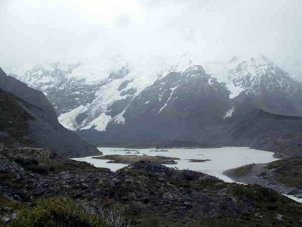 wolkenverhangener Mt.Cook